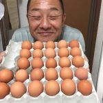 【タマゴ先輩、健在‼️】宮崎地鶏卵は濃厚な黄身。至福の時、です。